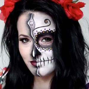 33 Simple Sugar Skull Makeup looks-DIY Halloween Makeup Ideas - juelzjohn