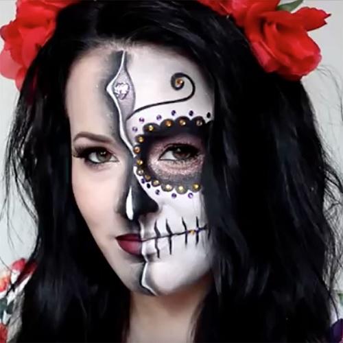 simple sugar skull makeup