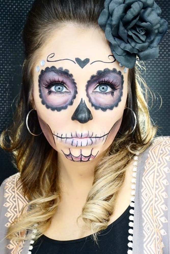 simple sugar skull makeup