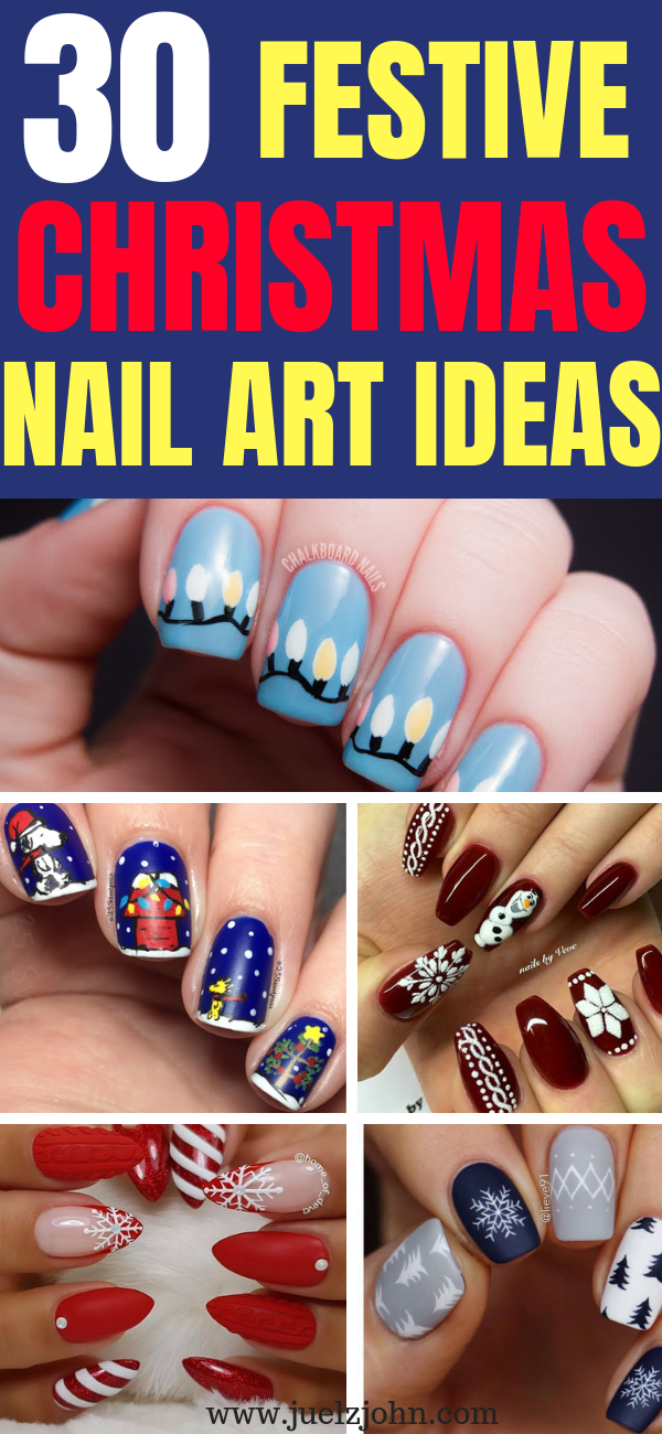 30 Festive and easy Christmas nail art designs you must try. juelzjohn