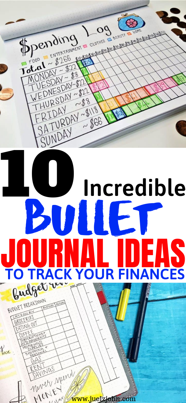 bullet journal money trackers