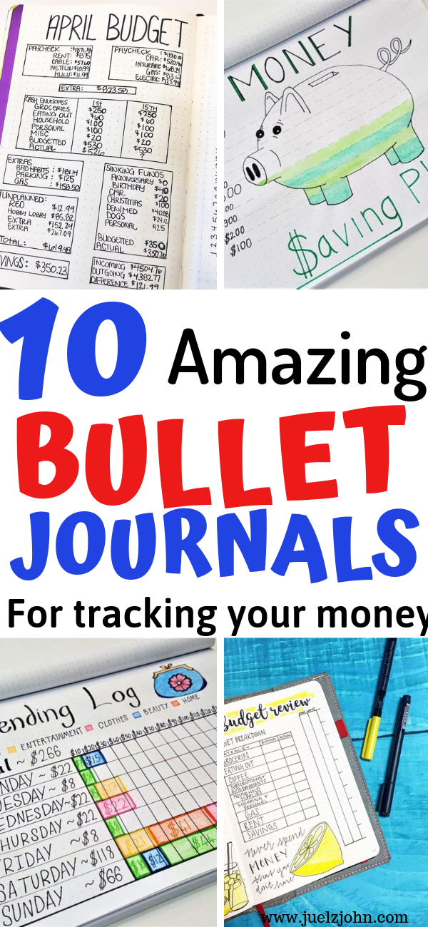 bullet journal money trackers