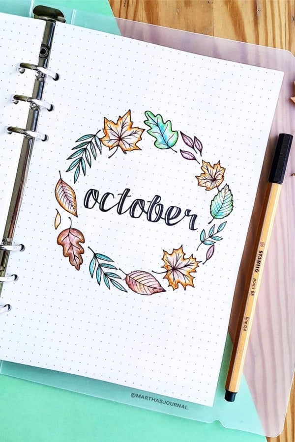27 Bullet journal monthly cover ideas for October - juelzjohn