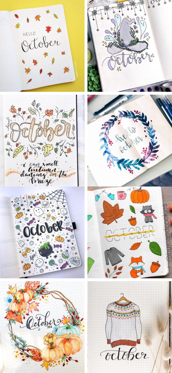 27 Bullet journal monthly cover ideas for October - juelzjohn