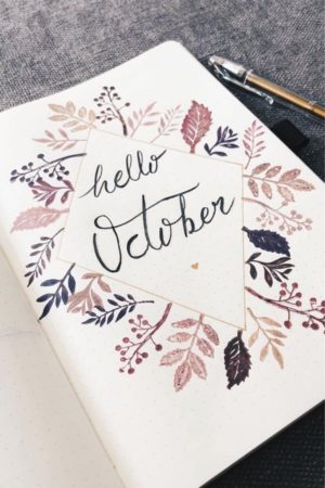 27 Bullet journal monthly cover ideas for October - juelzjohn