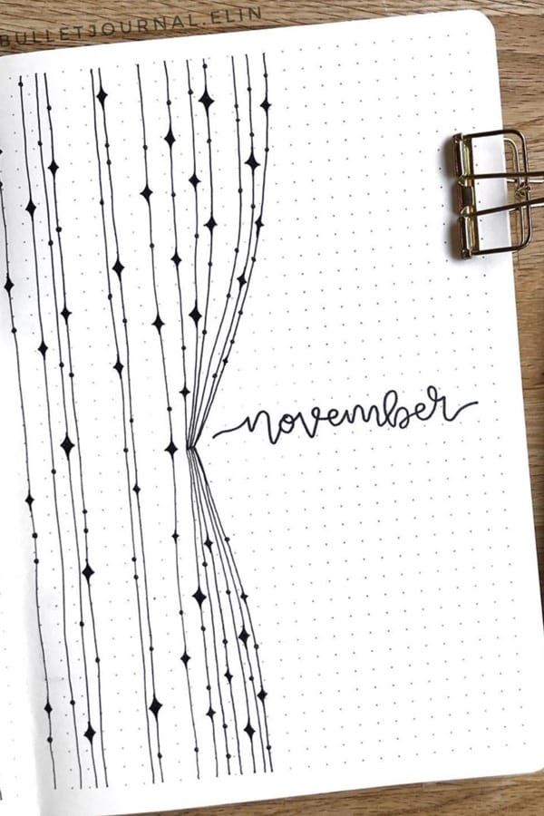 November bullet journal monthly cover ideas 