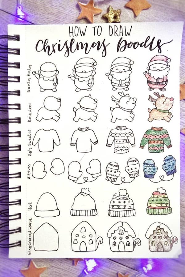 Christmas bujo doodles