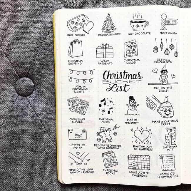 Christmas bullet journal layouts