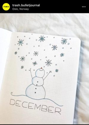 December bullet journal spreads