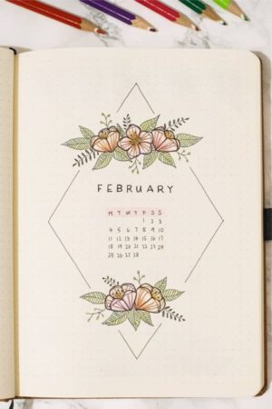 February bullet journal cover ideas