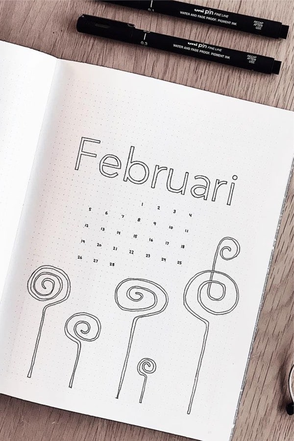 February bujo covers