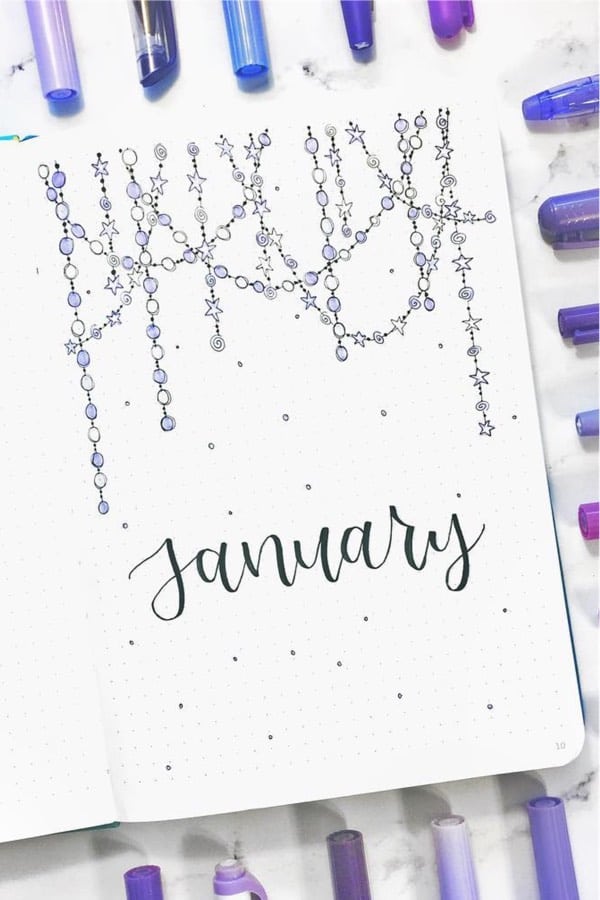 January bullet journal covers