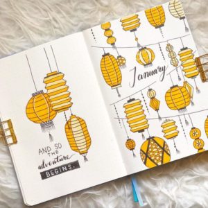 bullet journal monthly cover ideas for January