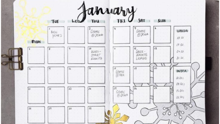 22 Inspiring January bullet journal ideas for 2024