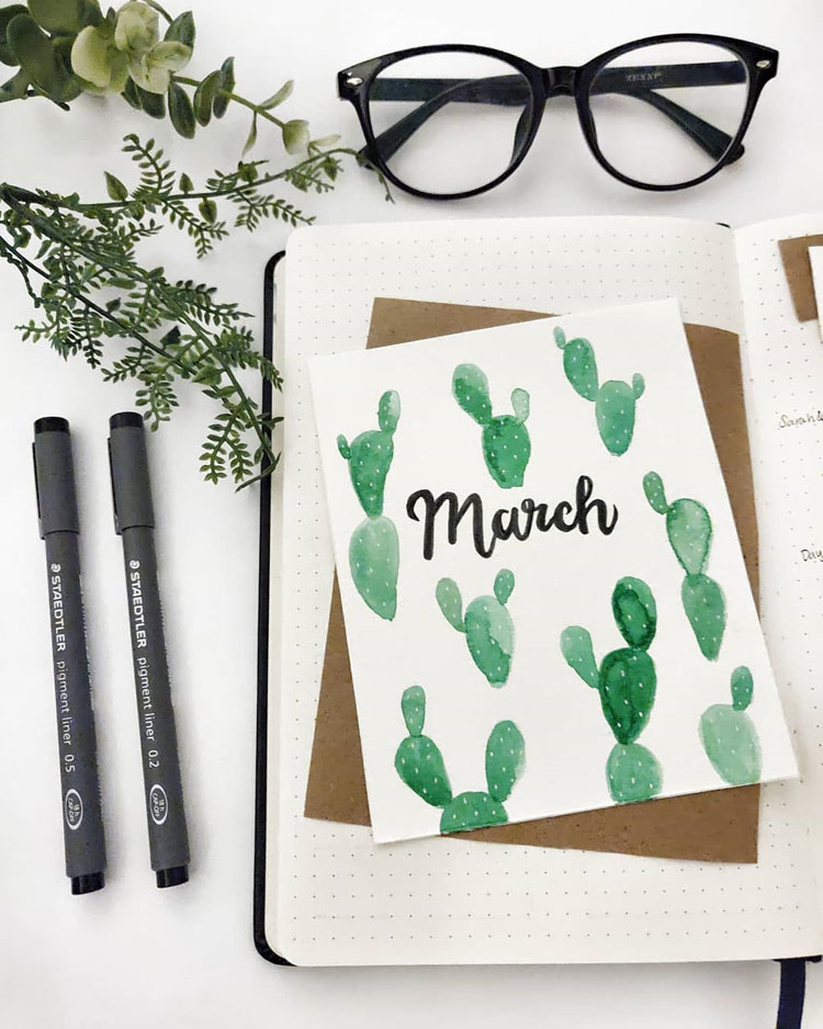 march bullet journal layouts