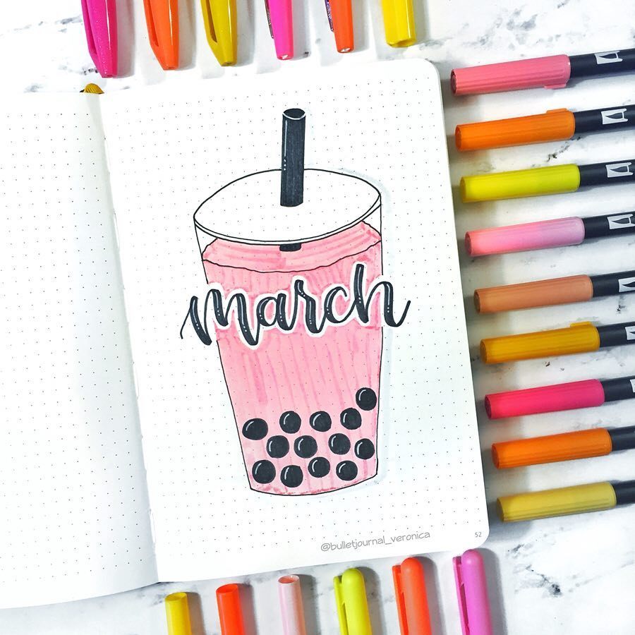 march bullet journal spreads