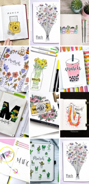 march bullet journal cover ideas