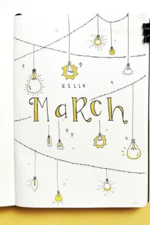 Monthly bullet journal ideas for March