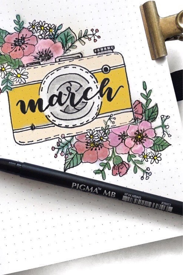 monthly bullet journal march covers