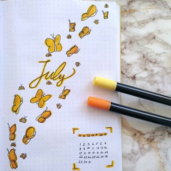 July bullet journal covers