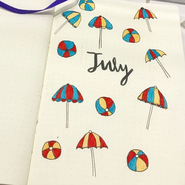 Monthly bullet journal covers for JUNE
