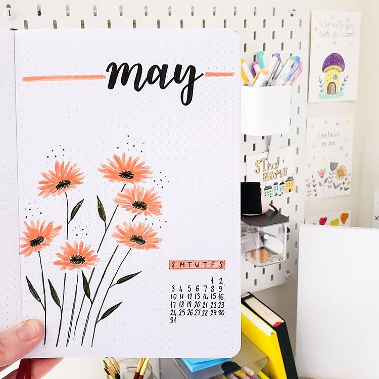Monthly bullet journal covers for May