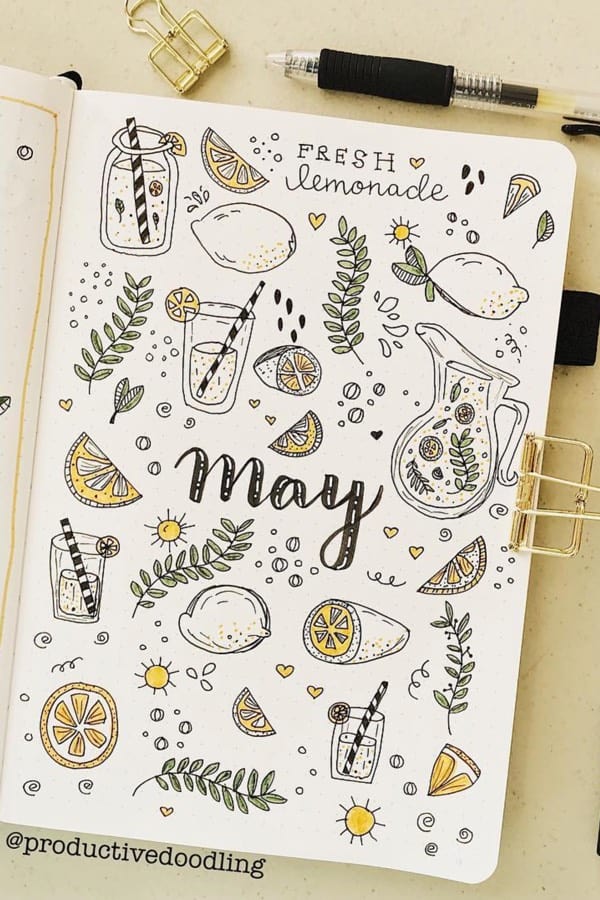 monthly bullet journal cover ideas