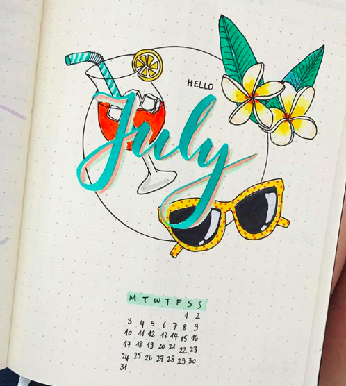 July bullet journal covers