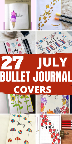 July bullet journal covers