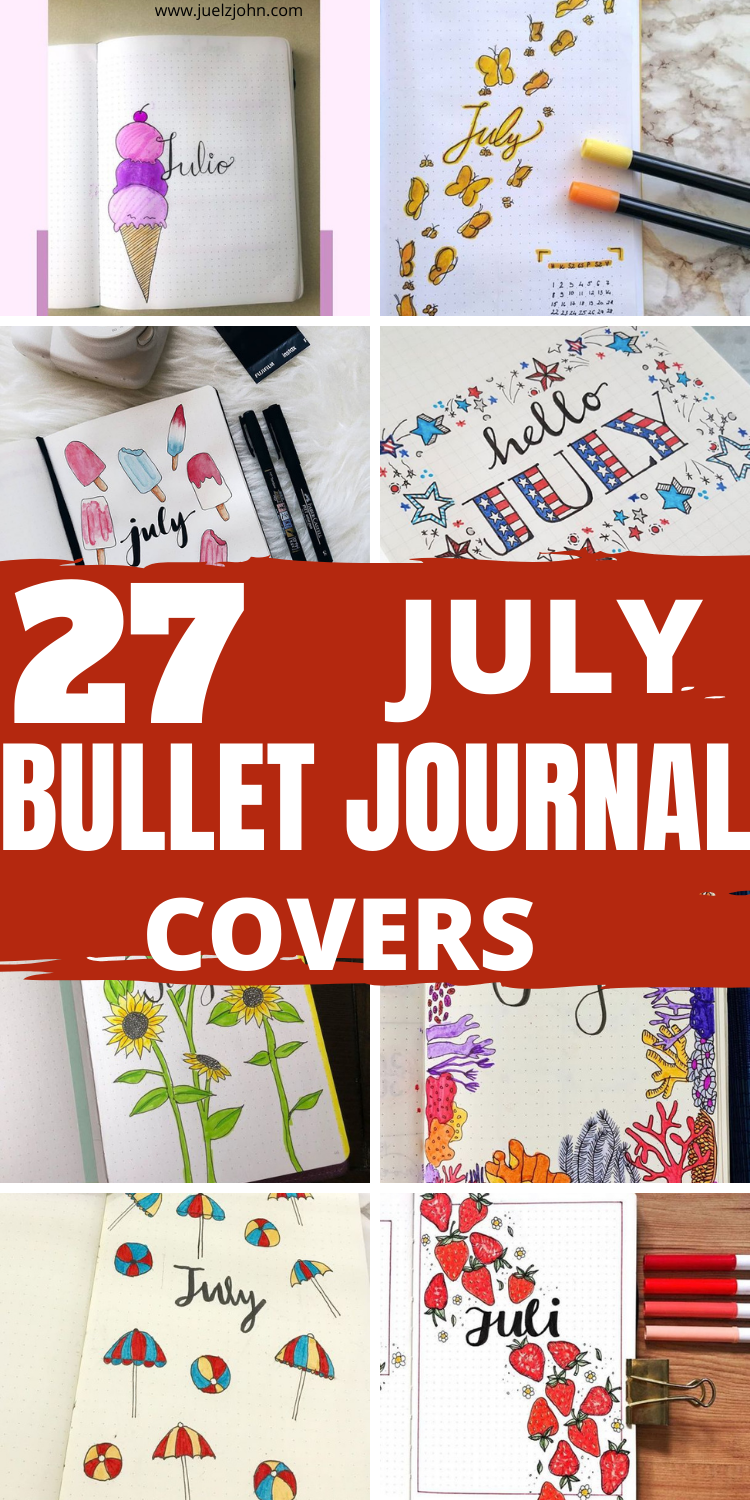 July bullet journal covers 