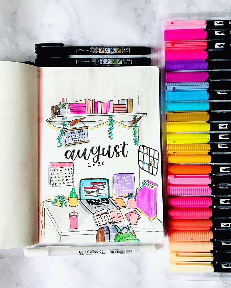 Monthly bullet journal ideas