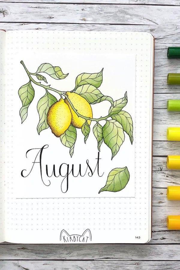 August bullet journal covers