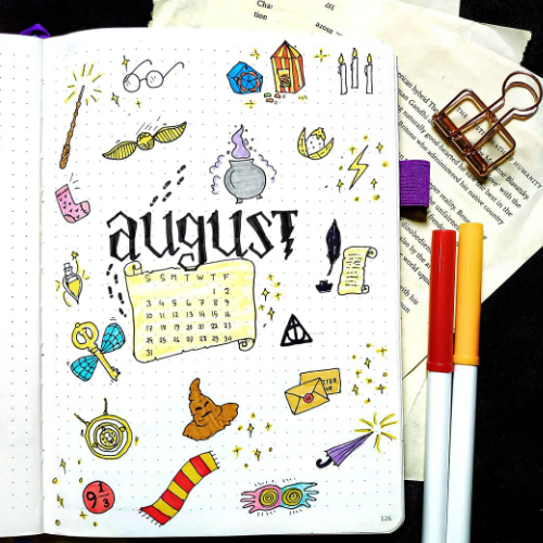 August bullet journal covers
